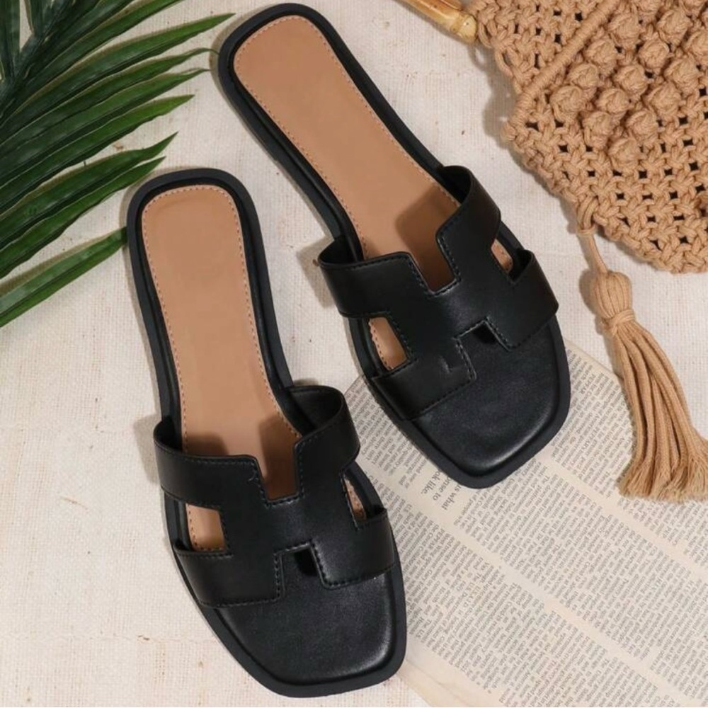 Elegant Black Women's Slide Sandals
